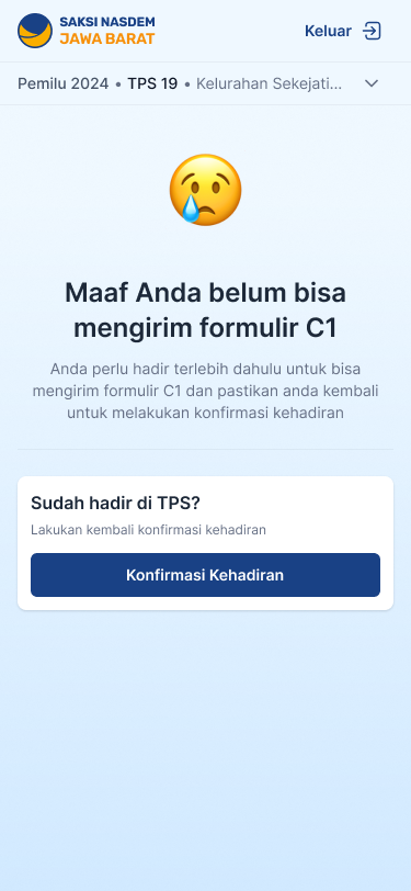Locked screen explaining C1 cannot be submitted until attendance is confirmed